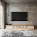 Contemporary TV Unit with Slatted Panel