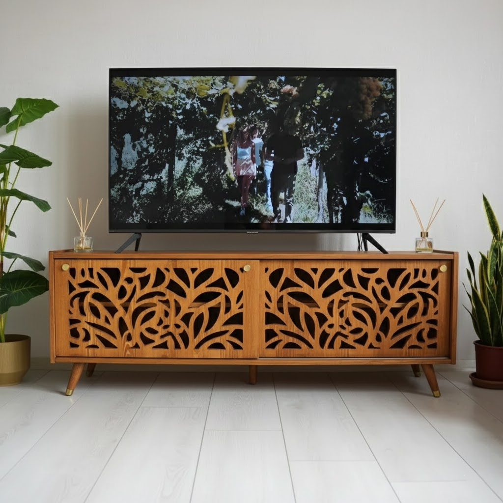 Solid Wood Media Console TV Stand