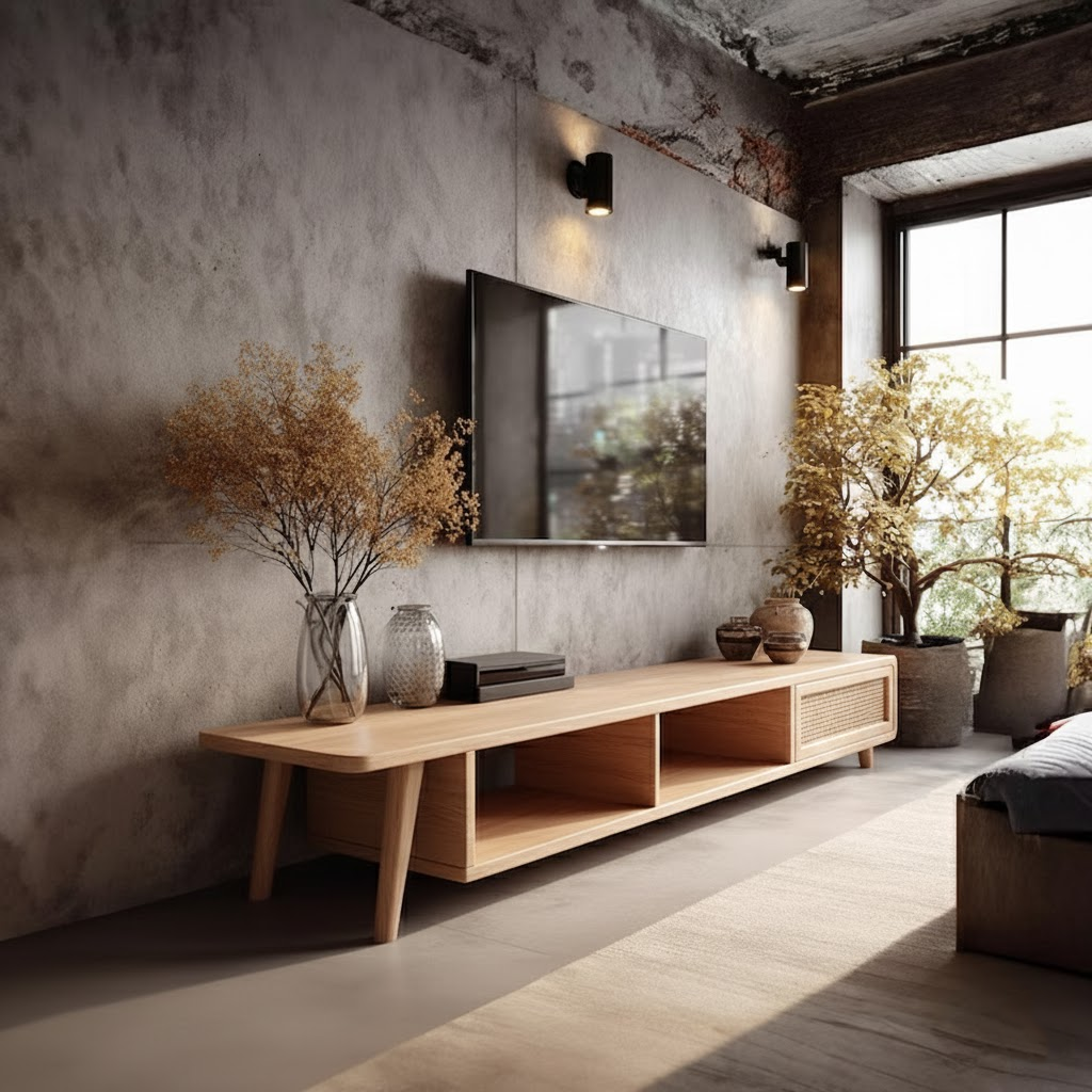 Aura Flow Solid Wood TV Stand