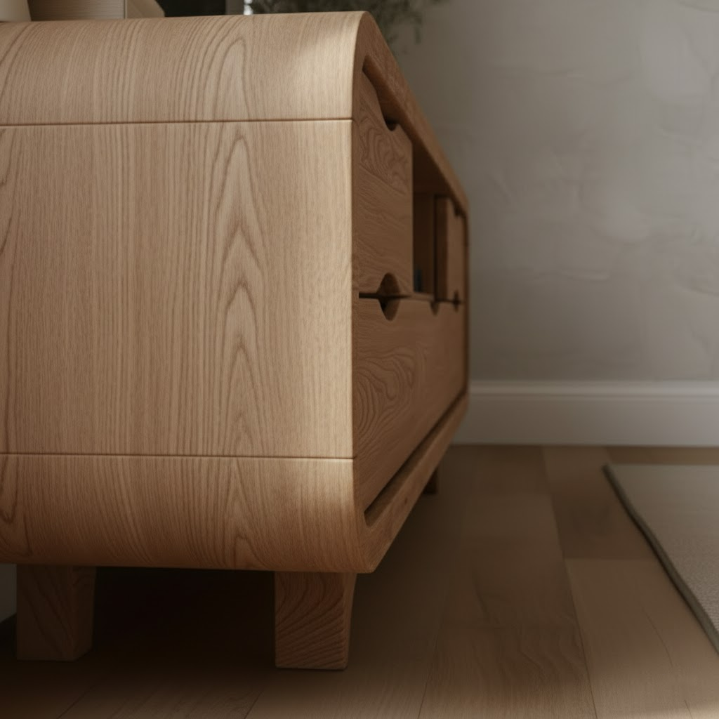 Aurora Curve Solid Wood TV Stand