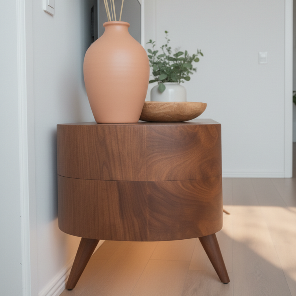 Aura Curve Solid Wood TV Stand