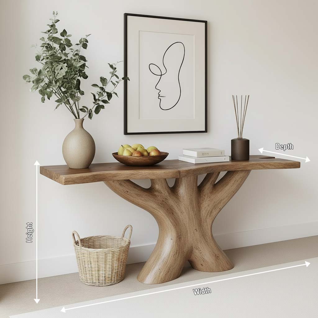 Organic Branch Solid Wood Console Table – Root Series