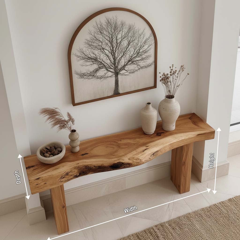 Live Edge Solid Wood Console Table
