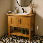 Oakwood Classic Single Sink Bathroom Vanity with Open Shelf