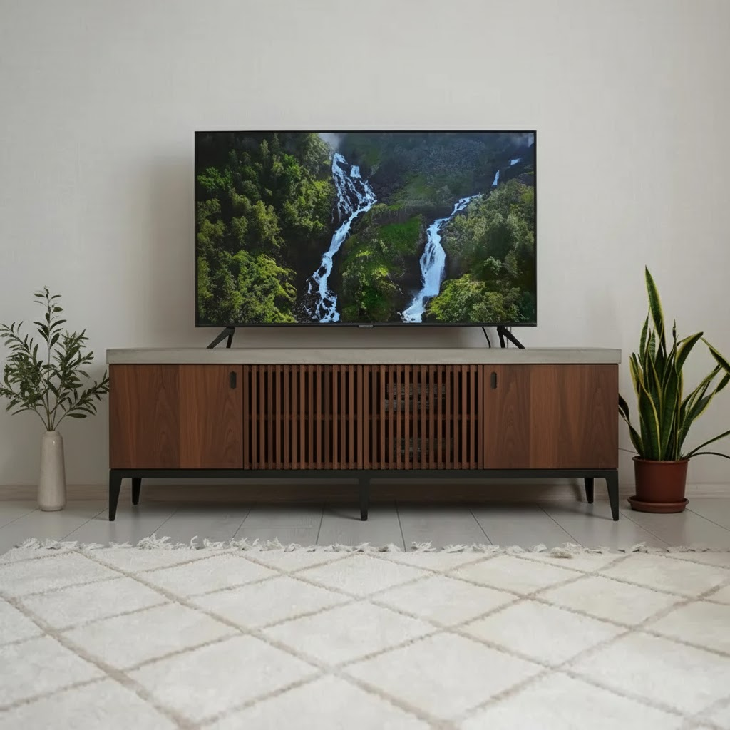 Aurora Slatwood Solid Wood TV Stand