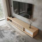 Contemporary TV Unit with Slatted Panel