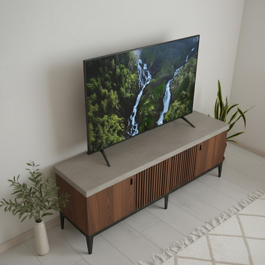 Aurora Slatwood Solid Wood TV Stand