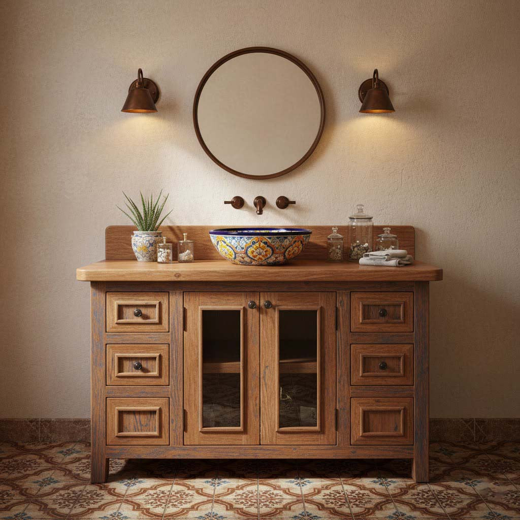 Rustic Heritage Solid Wood Bathroom Vanity