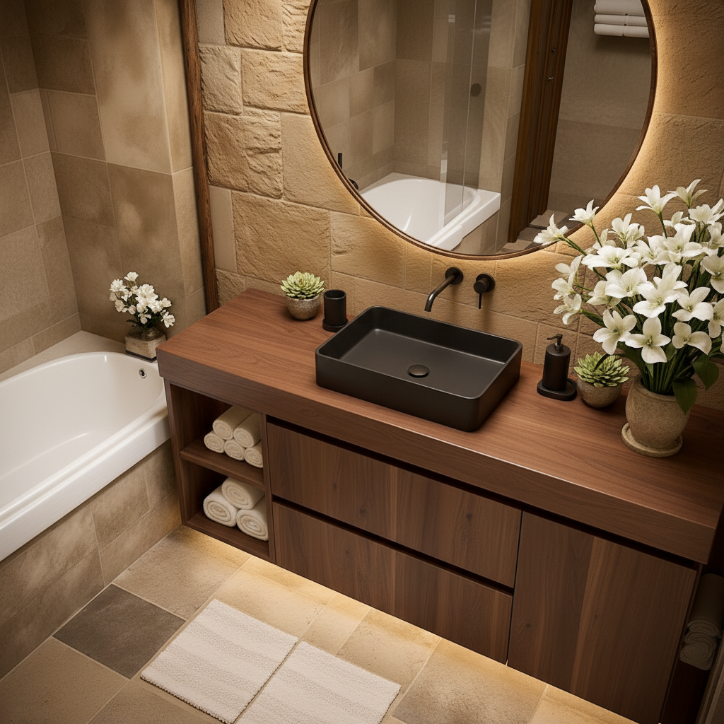 Solid Wood Floating Bathroom Vanity