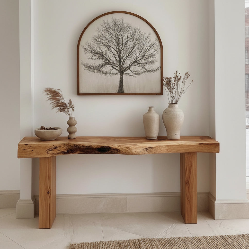 Live Edge Solid Wood Console Table