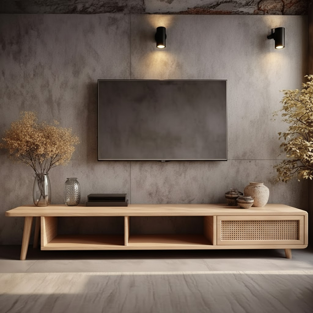 Aura Flow Solid Wood TV Stand