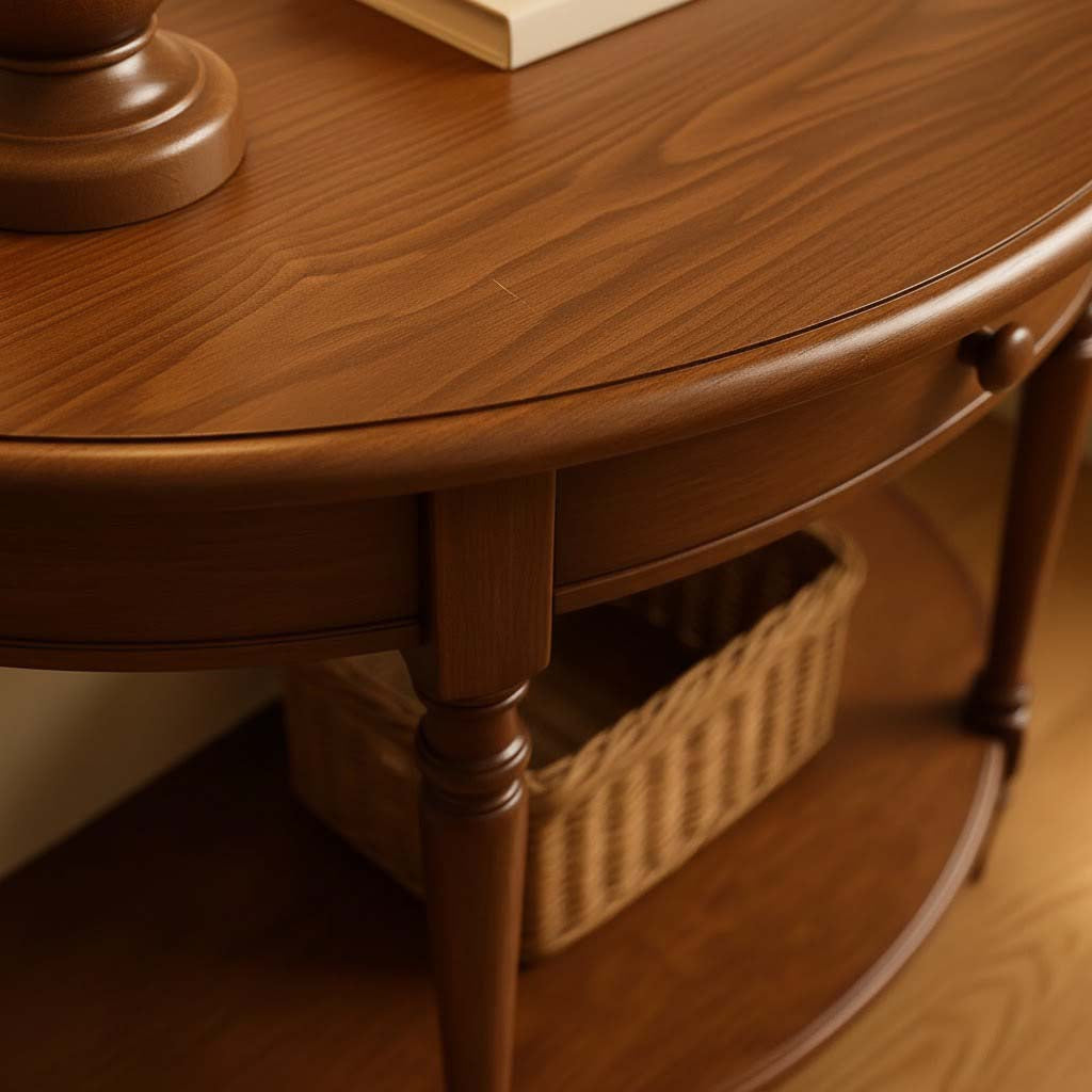 Classic Half Moon Solid Wood Console Table