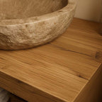 Single Sink Bathroom Vanity with Stone Vessel