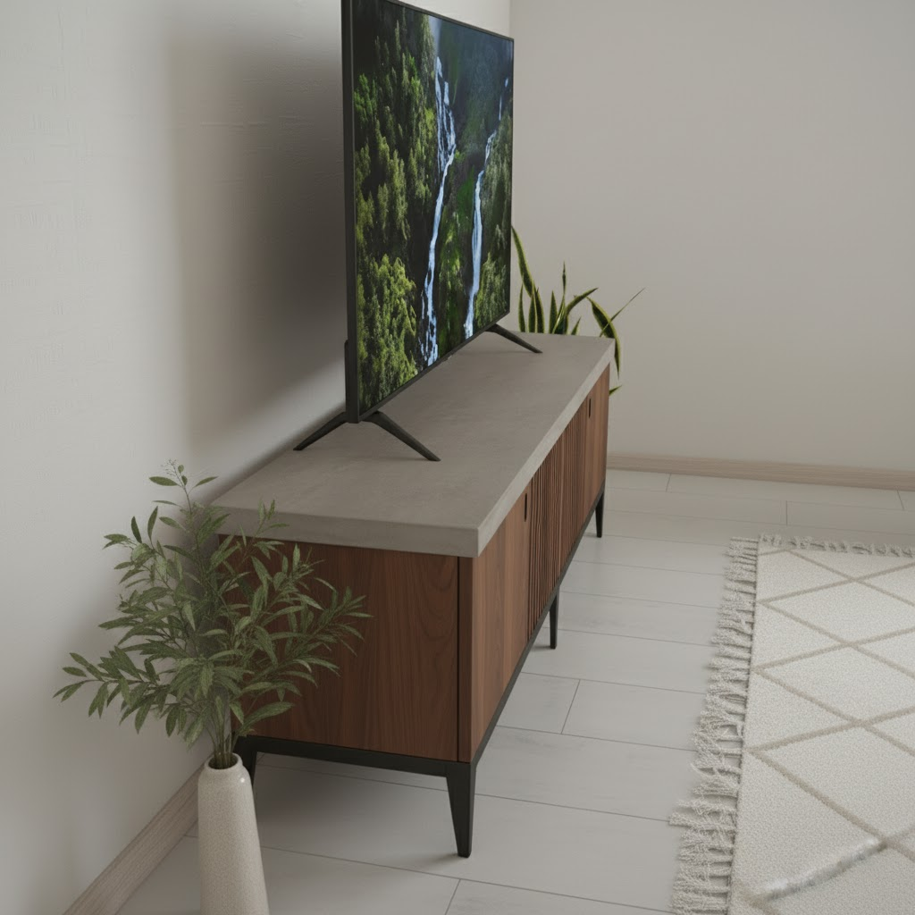 Aurora Slatwood Solid Wood TV Stand