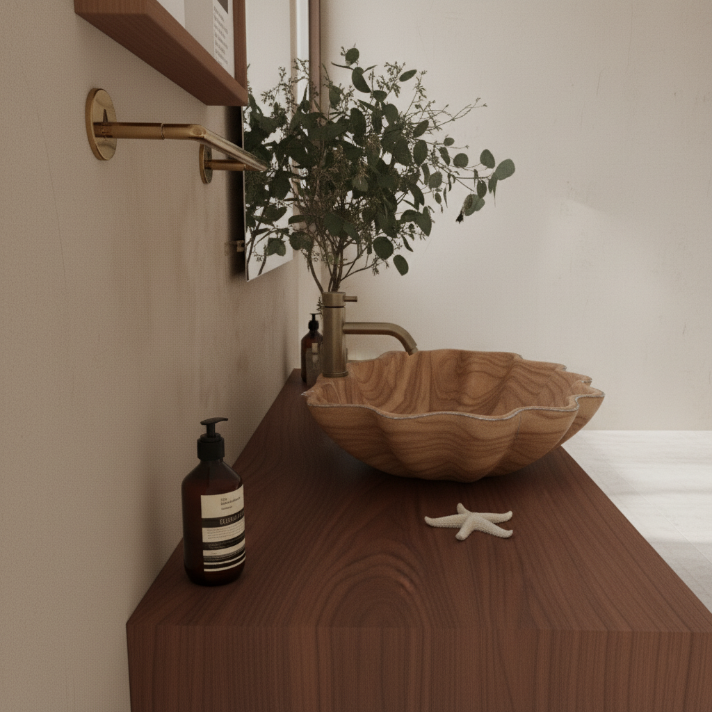 Natural Solid Wood Vessel Sink