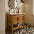 Oakwood Classic Single Sink Bathroom Vanity with Open Shelf