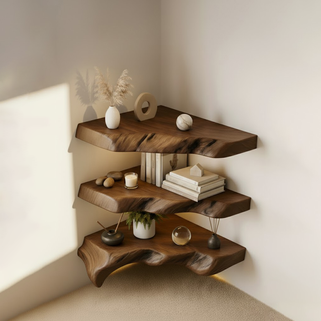 Organic Corner Wall Shelves