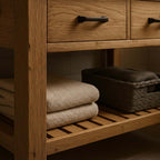 Single Sink Bathroom Vanity with Drawers & Slatted Shelf