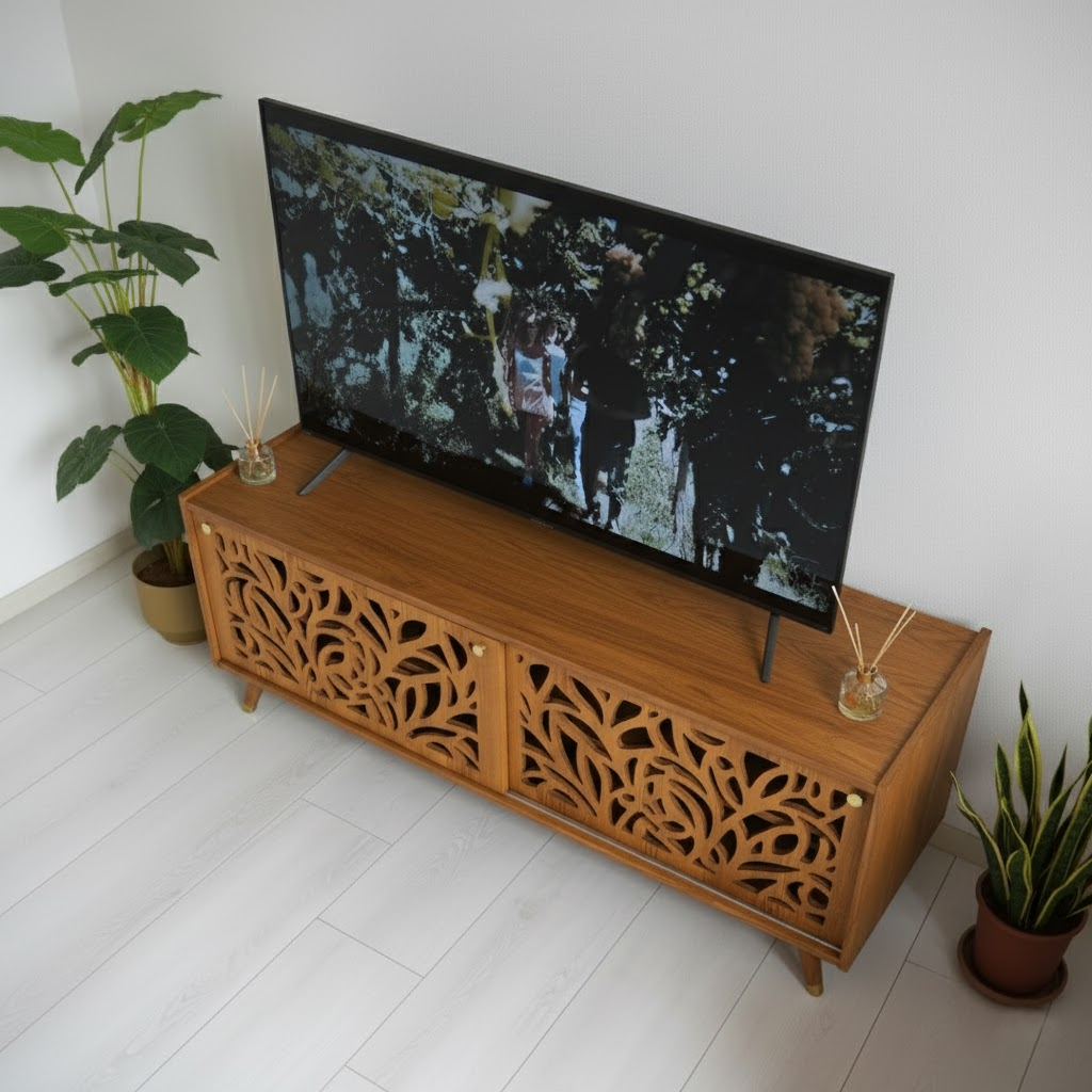 Solid Wood Media Console TV Stand
