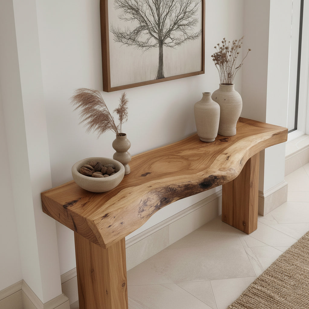 Live Edge Solid Wood Console Table
