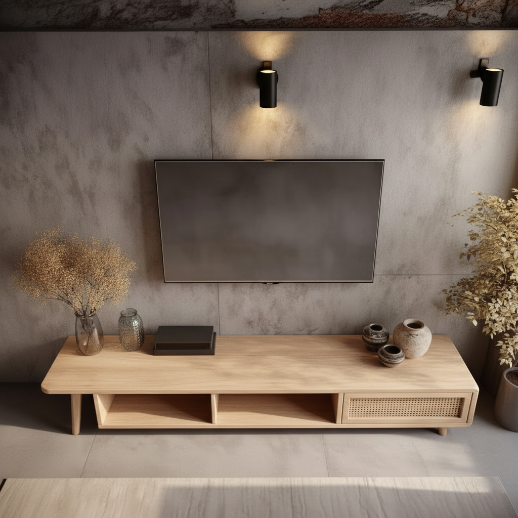 Aura Flow Solid Wood TV Stand