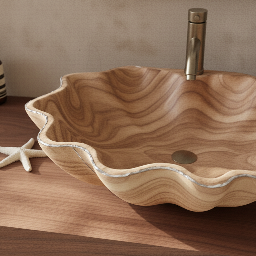 Natural Solid Wood Vessel Sink
