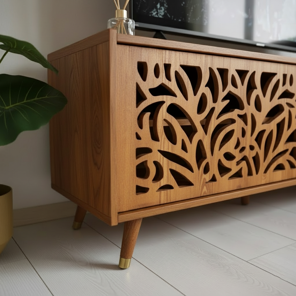 Solid Wood Media Console TV Stand