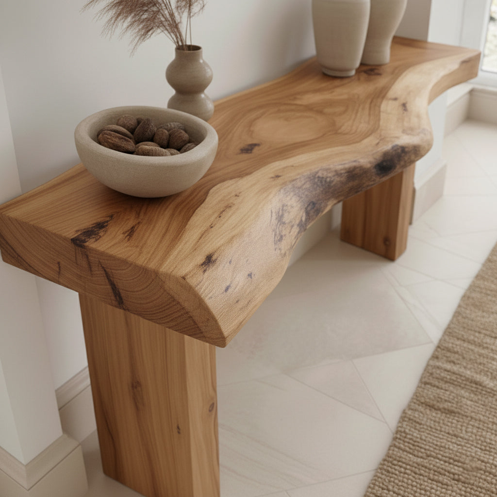 Live Edge Solid Wood Console Table