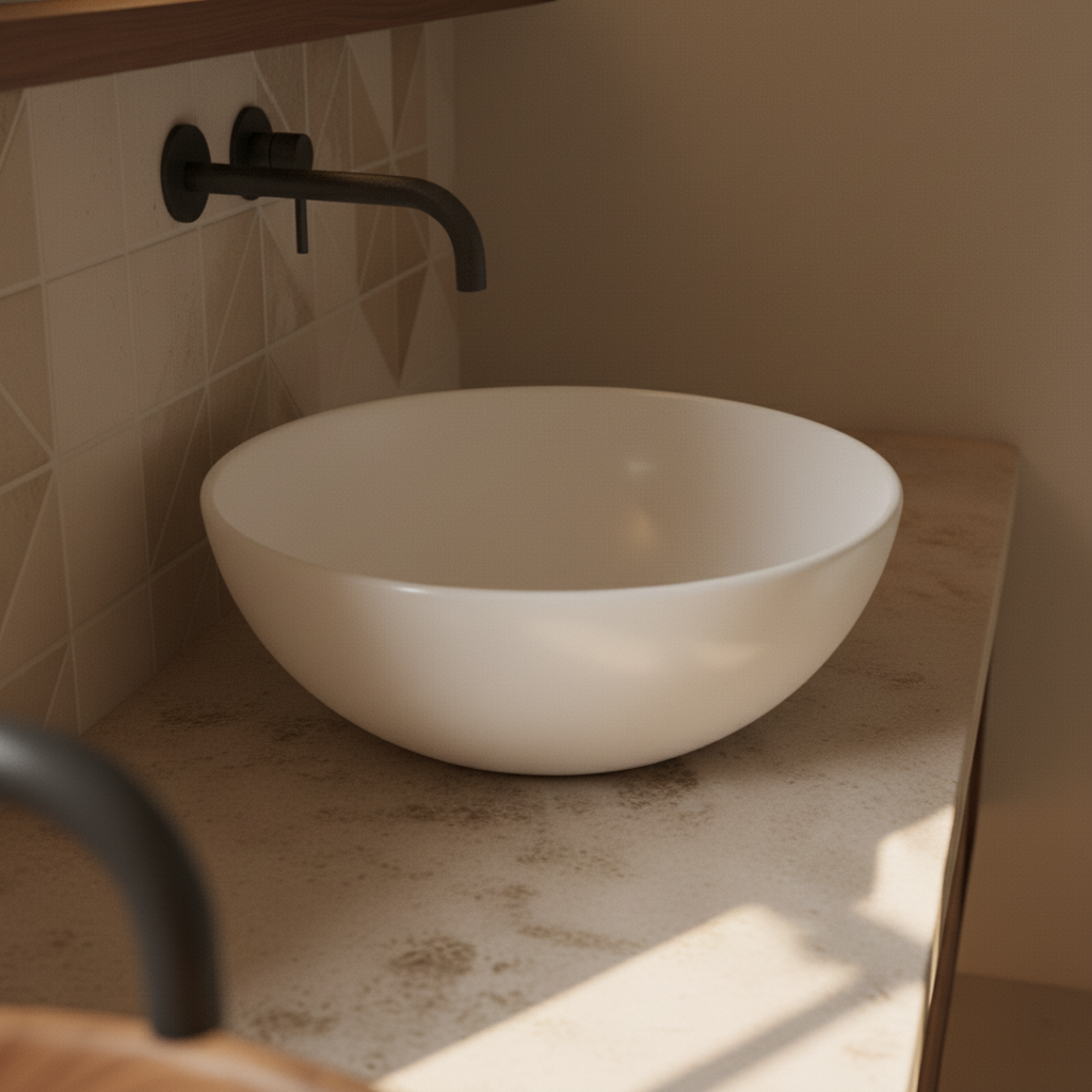 Solid Wood Floating Bathroom Vanity with Stone Top