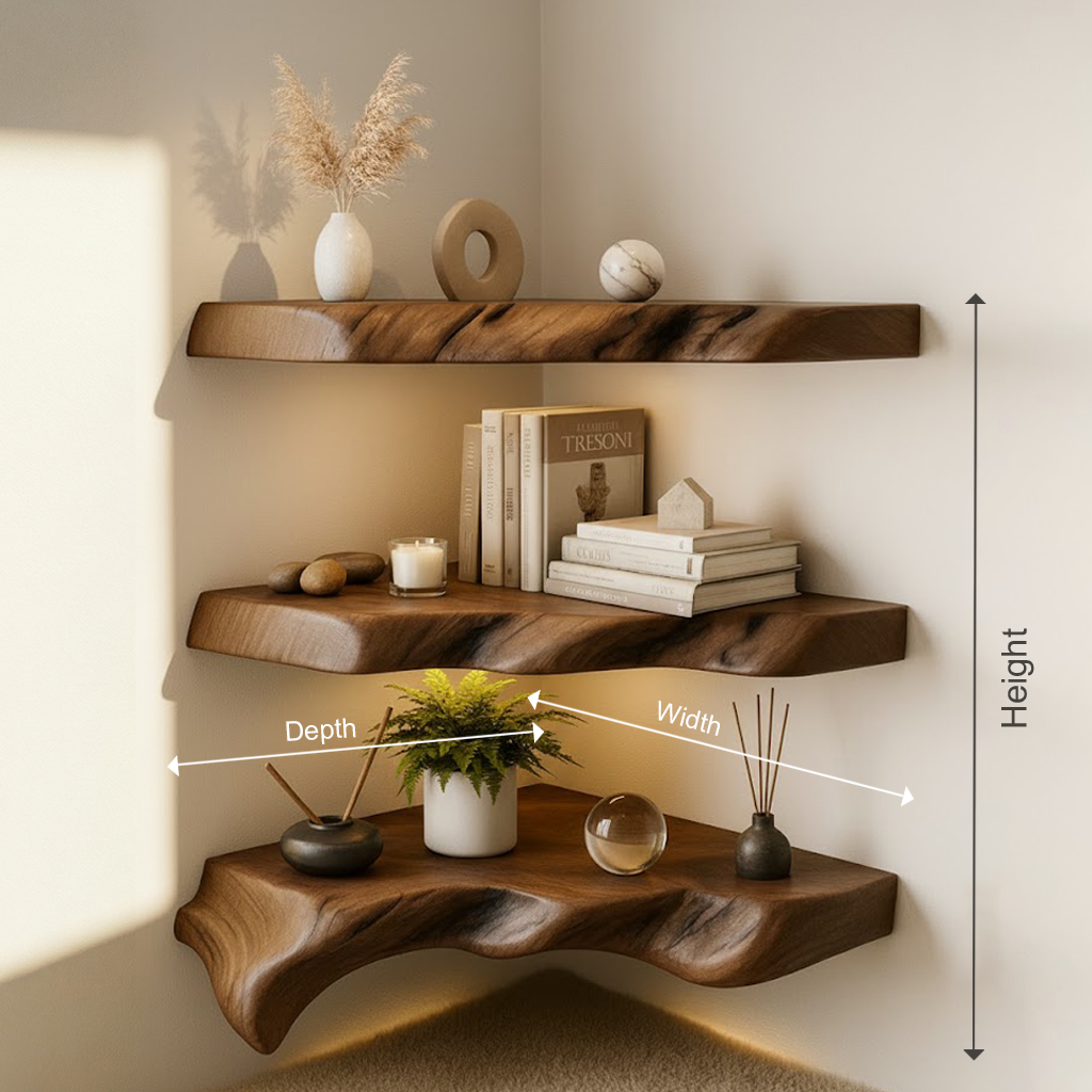 Organic Corner Wall Shelves