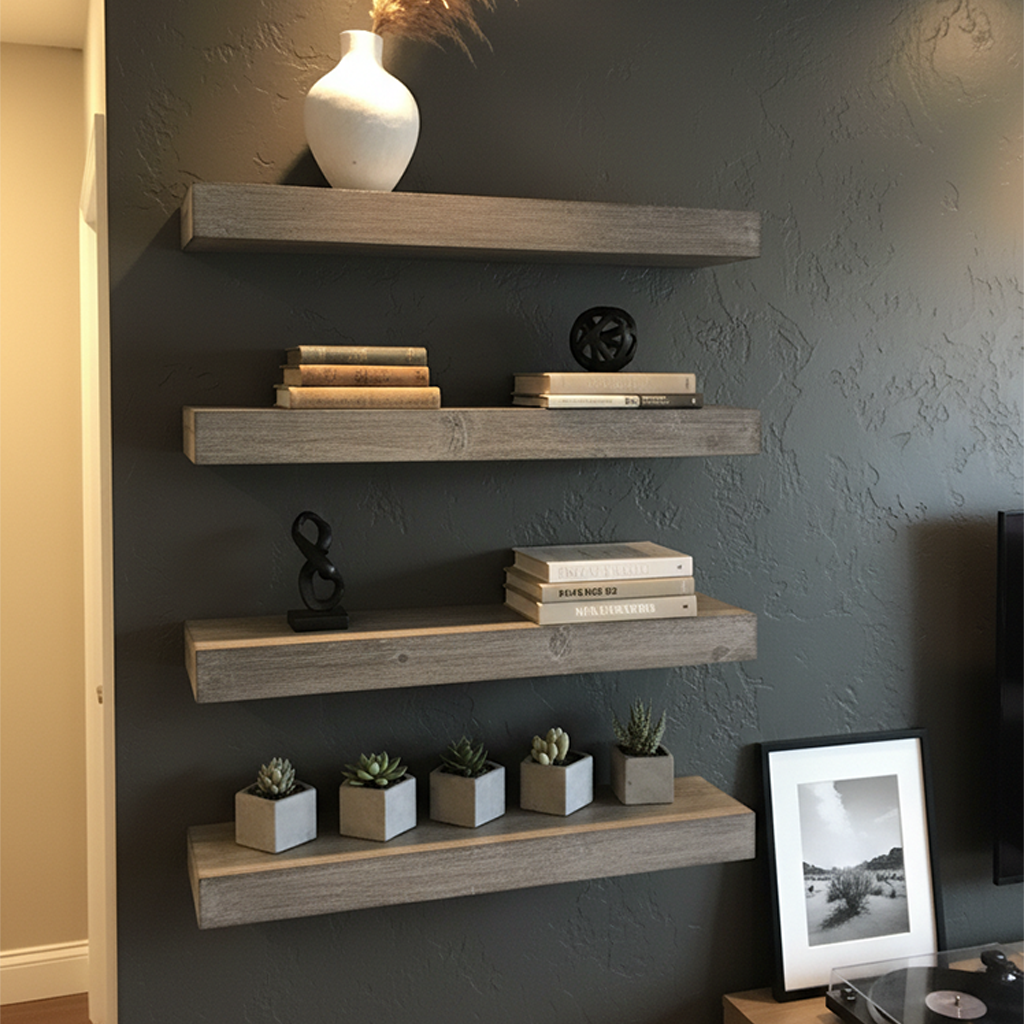 Modern Edge Floating Wall Shelves