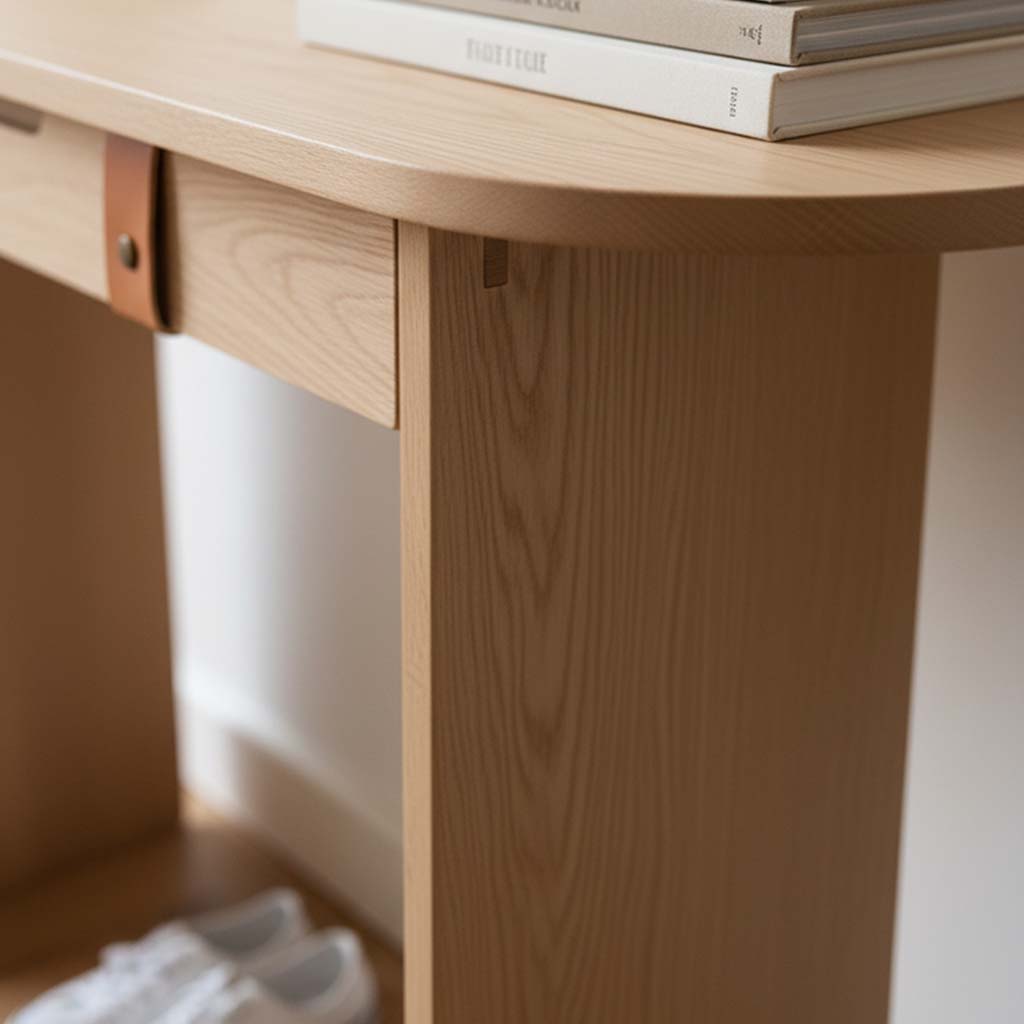 Minimal Solid Wood Entryway Console Table