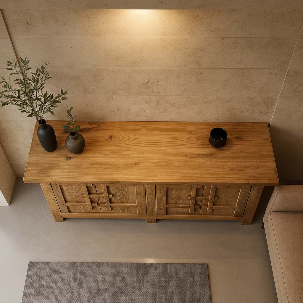 Solid Wood Rustic Sideboard Cabinet