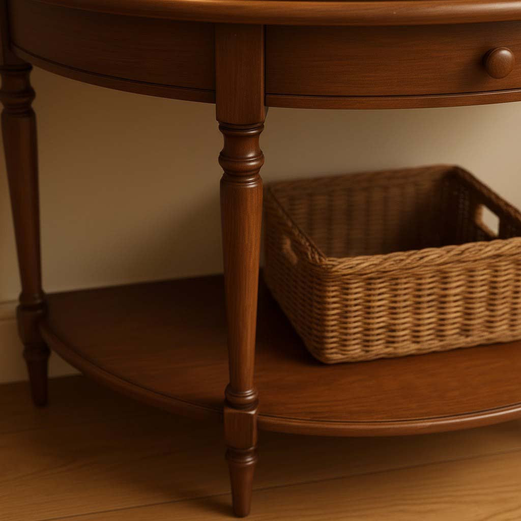 Classic Half Moon Solid Wood Console Table