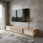 Contemporary TV Unit with Slatted Panel