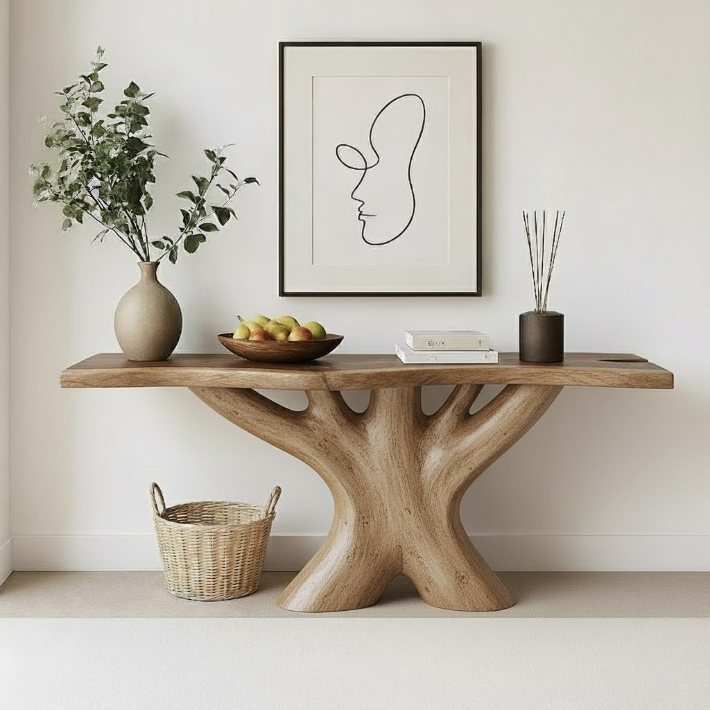 Organic Branch Solid Wood Console Table – Root Series