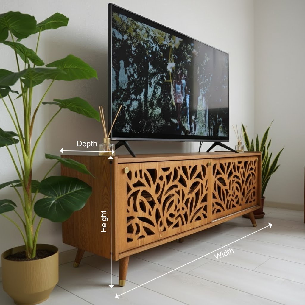 Solid Wood Media Console TV Stand