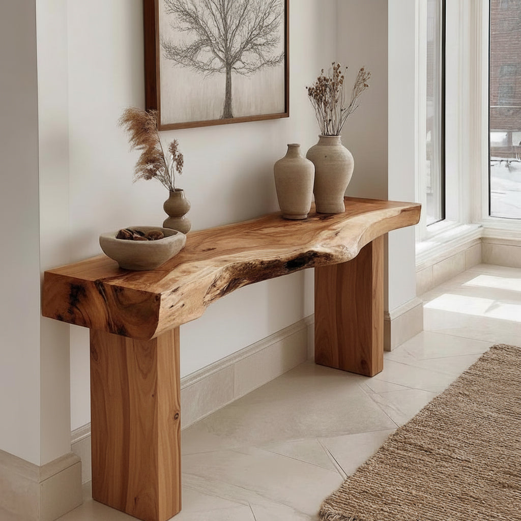 Live Edge Solid Wood Console Table