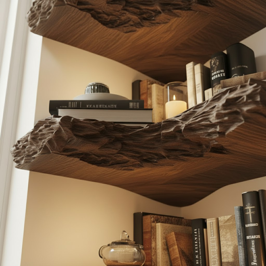 Live Edge Solid Wood Corner Floating Shelves