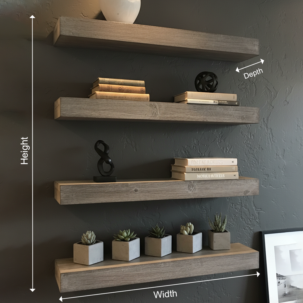 Modern Edge Floating Wall Shelves