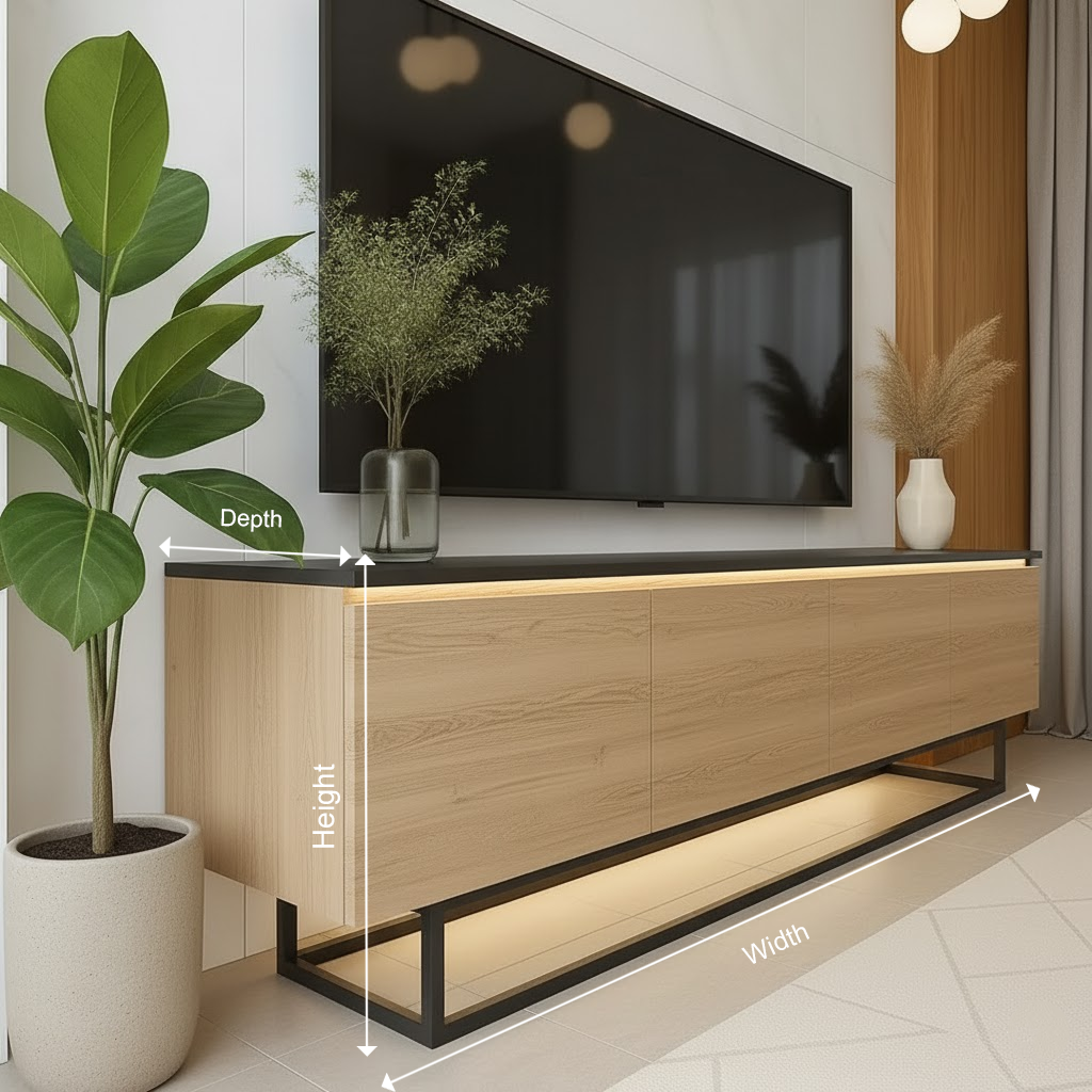 Linea Frame Solid Wood TV Stand