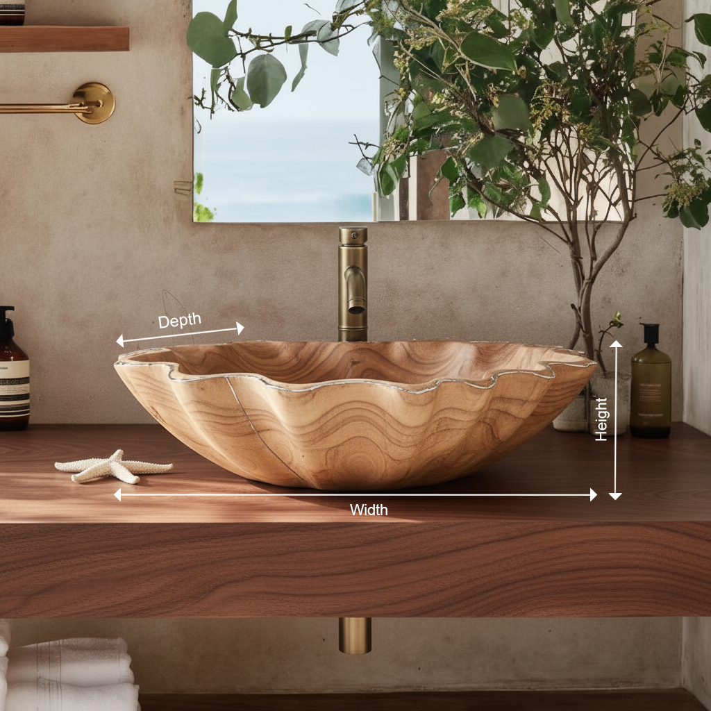 Natural Solid Wood Vessel Sink