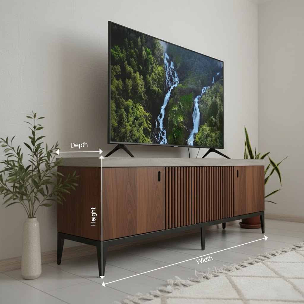 Aurora Slatwood Solid Wood TV Stand