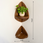Modern Fluted Solid Wood Corner Floating Shelf