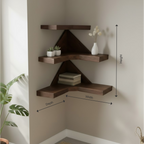 Geometric Solid Wood Corner Floating Shelves